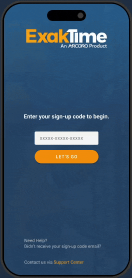 ExakTime Sign-up Refresh